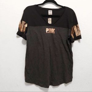 PINK sequence on back and sleeve